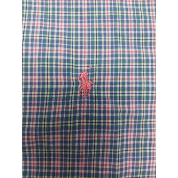 Ralph Lauren Button Down LS Shirt Mens Size XXL Pink Blue Plaid Classic Fit - Picture 4 of 16